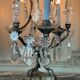 Pair of bronze and cut crystal girandoles circa 1900