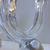 Pair large candlesticks crystal candlesticks cristallerie de lorraine