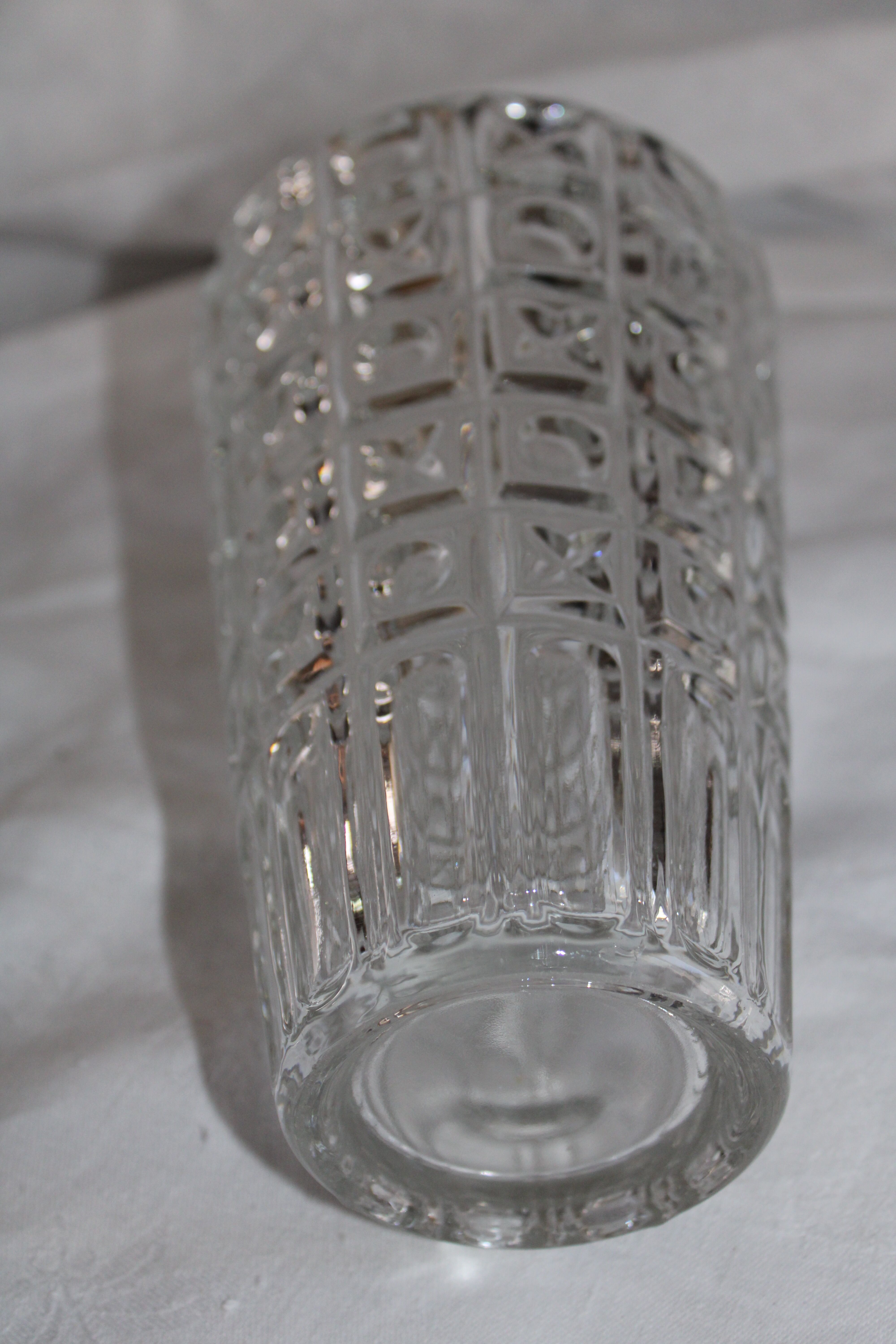 Glass vase 1970 geometric patterns