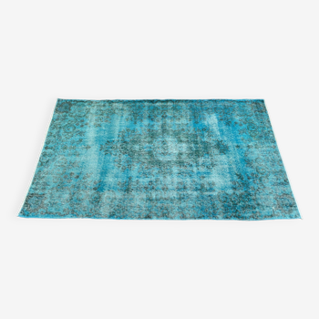 Aqua Vintage Rug 4x7 Turkish Rug -Teal Overdyed Rug -Rug For Living Room -Rug For Bedroom MOON.132