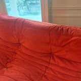 100% original - Ligne Roset Togo 3-seater bench – Red Alcantara (Goya