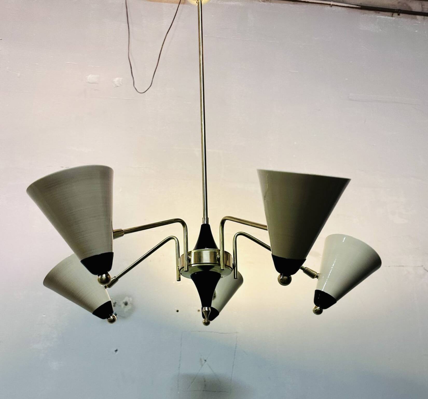 Lampada a sospensione vintage, anni '60
