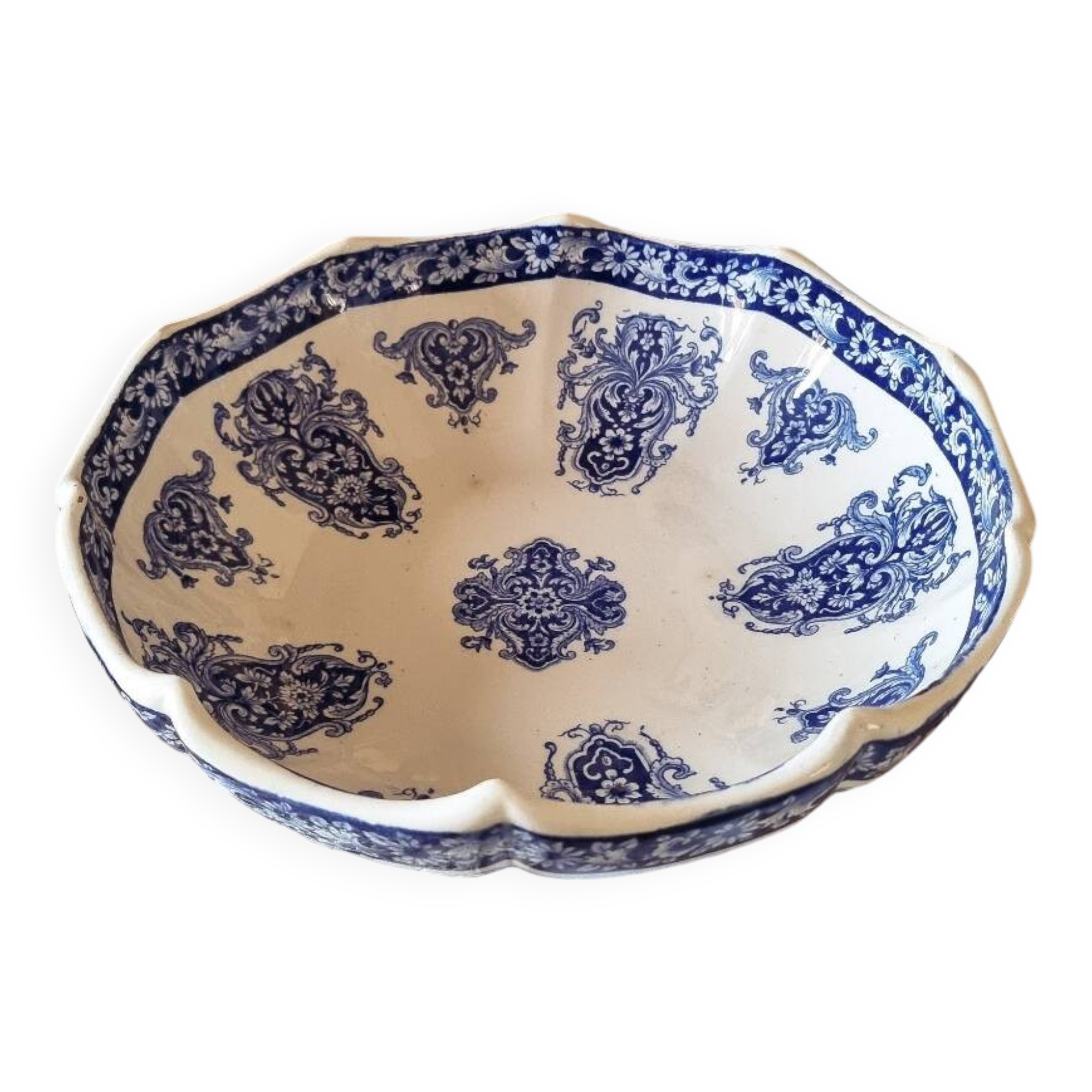 Large ironstone salad bowl, GIEN