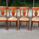 4 Landes chairs with solid wood crossbars and beige velvet fabric