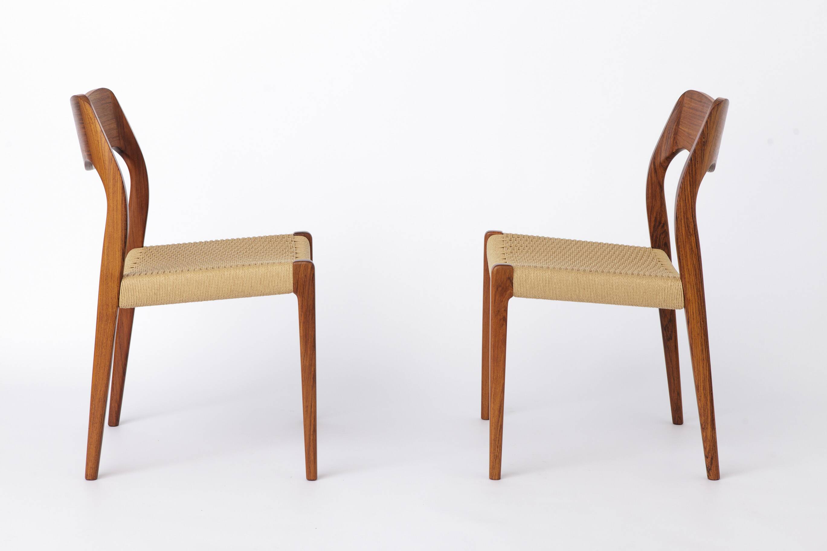4 of 6 Niels Otto Møller Model 71 Chairs, 1960s Danish Mid Century Rosewood