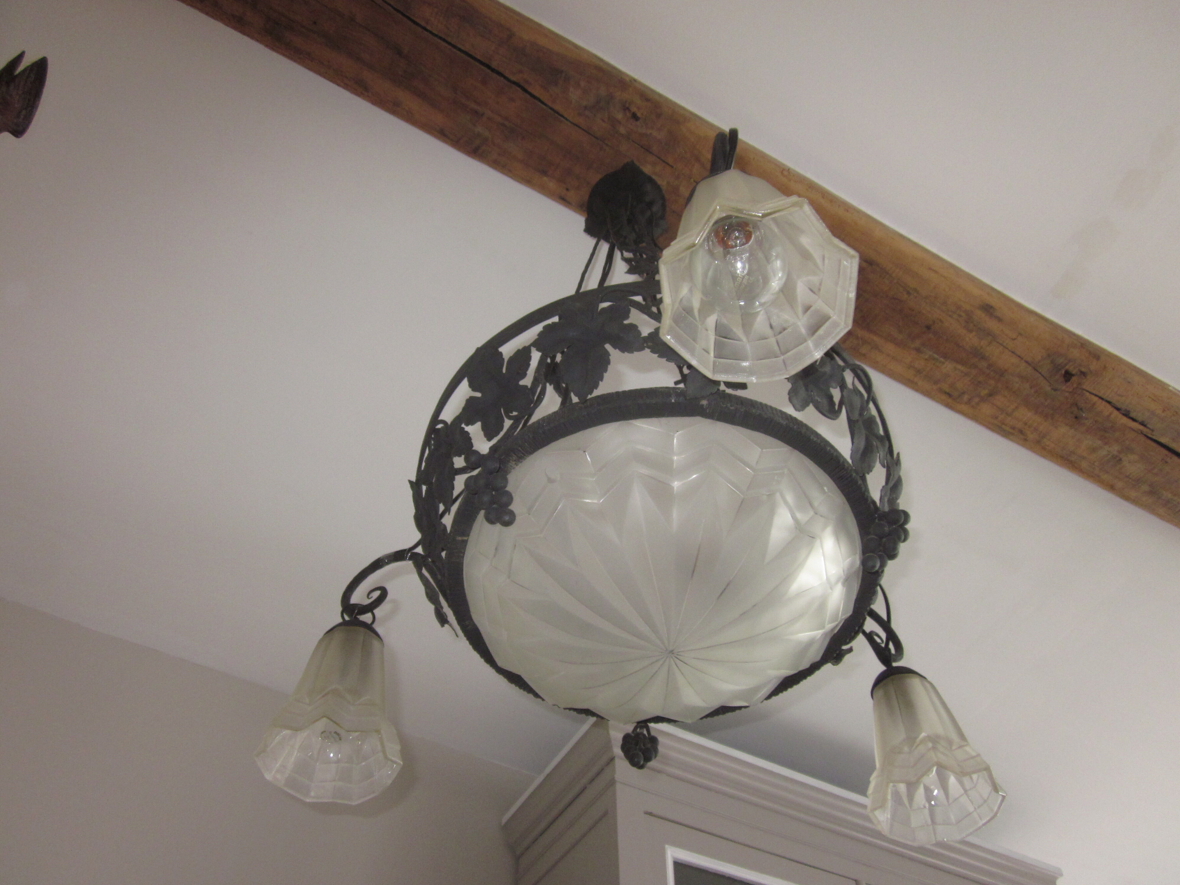 Art deco Degué chandelier signed