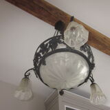 Art deco Degué chandelier signed