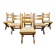 Vintage oak and wicker brutalist chairs, 1960s - set of 6