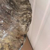 Large antique table lamp in glass and brass