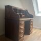 American roll-top desk in solid oak, also known as "Roll desk top".