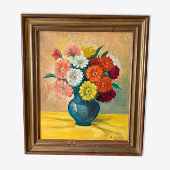 Oil painting bouquet of flowers