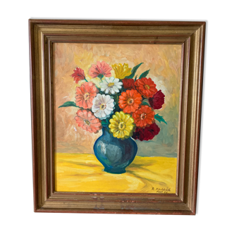 Oil painting bouquet of flowers