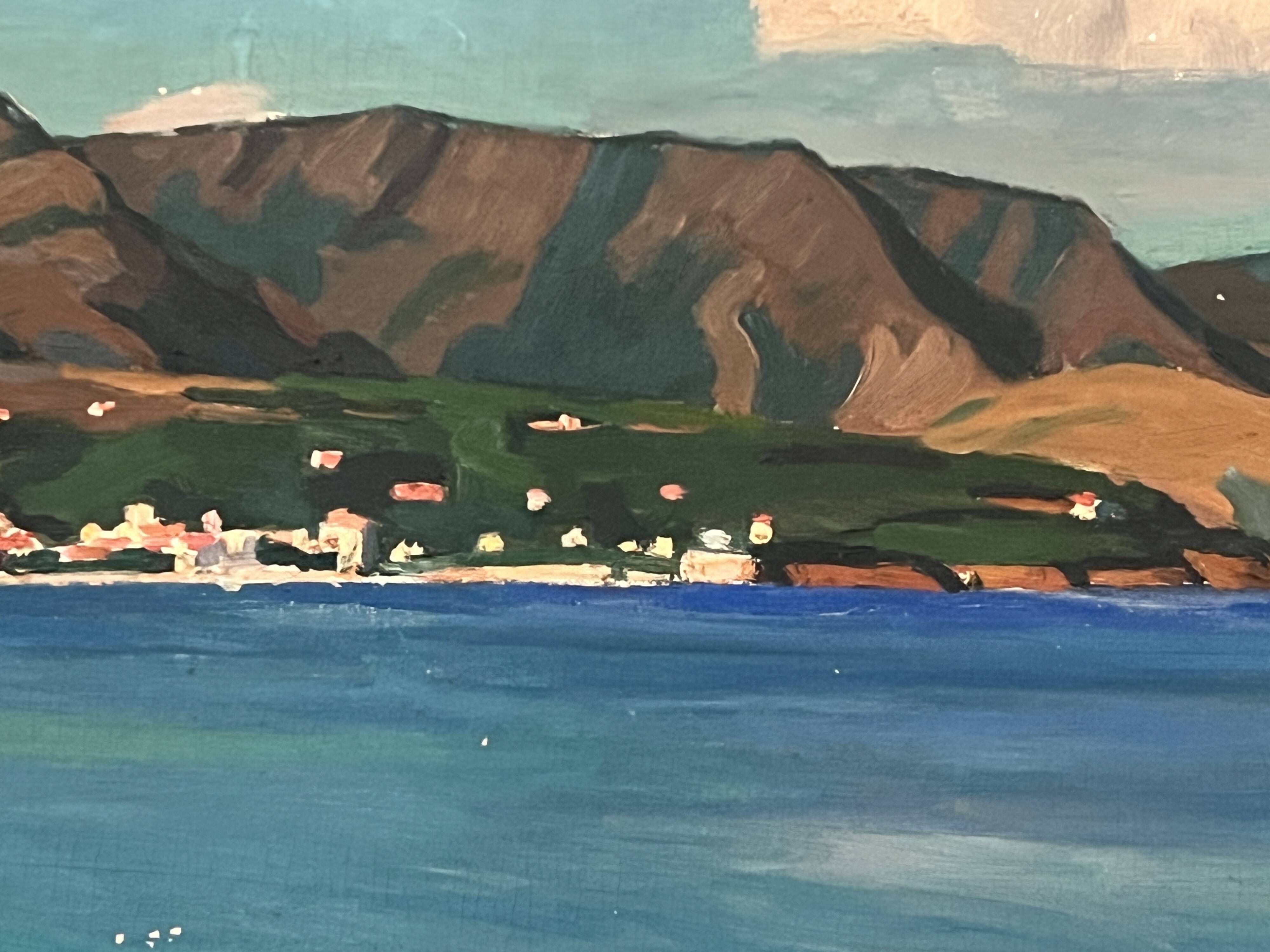 "View of the AGUAY Bay" Oil on canvas by Edmond ASTRUC 20th century