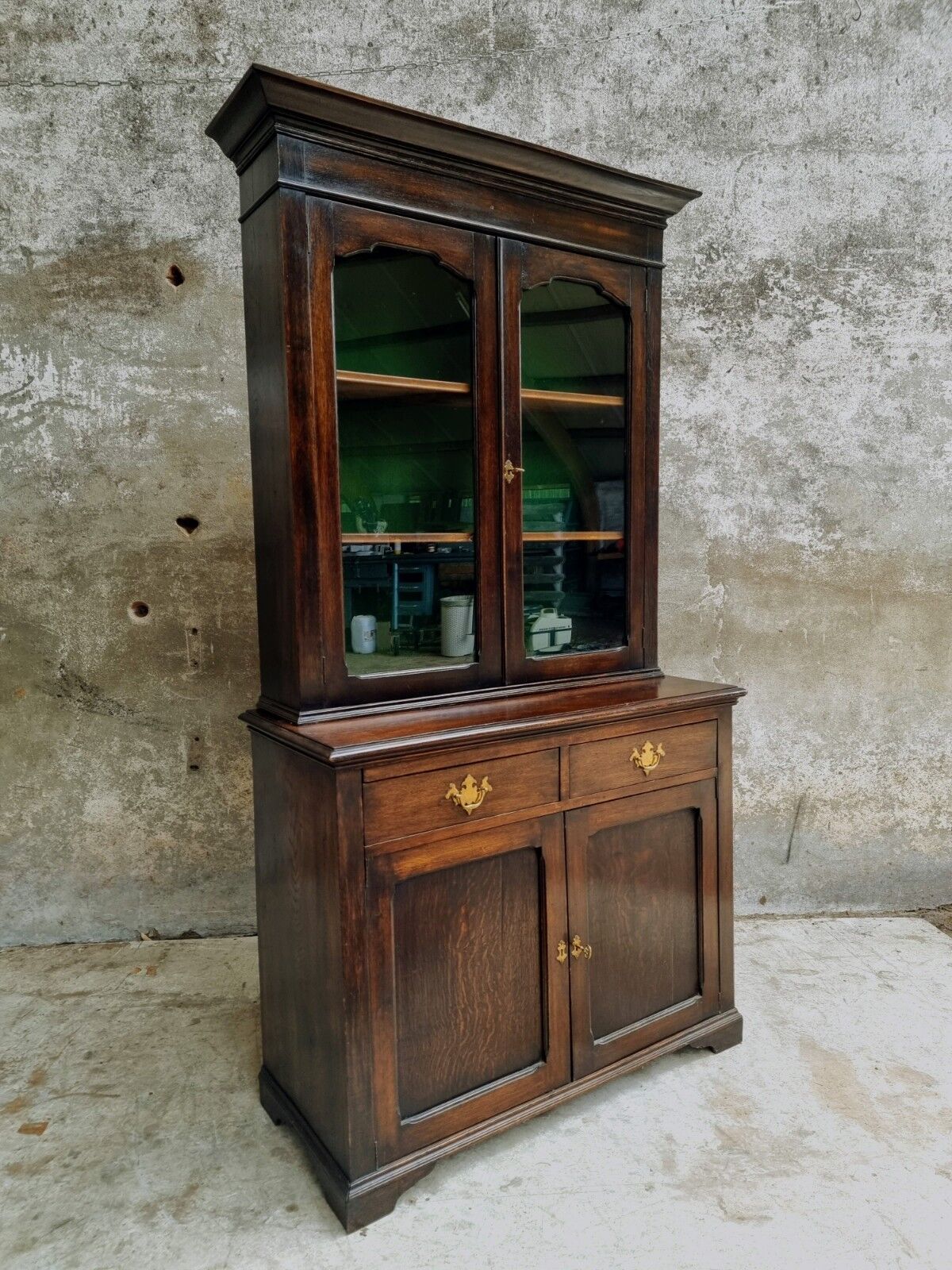 Antique china cabinet oak display cabinet English kitchen cabinet