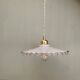 Vintage lampshade pendant light in white opaline