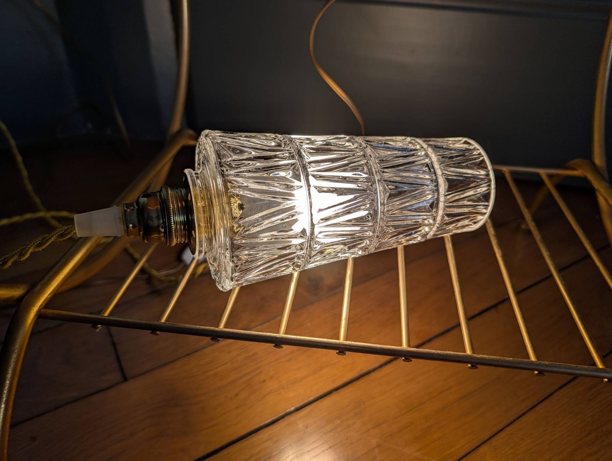 Moulded glass lampshade from the 1960s-1970s.