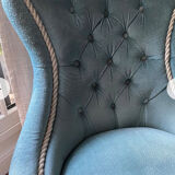 Fauteuil crapaud bleu