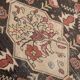 Oriental Pattern Classic Red Black Vintage Persian Rug, 132x222Cm