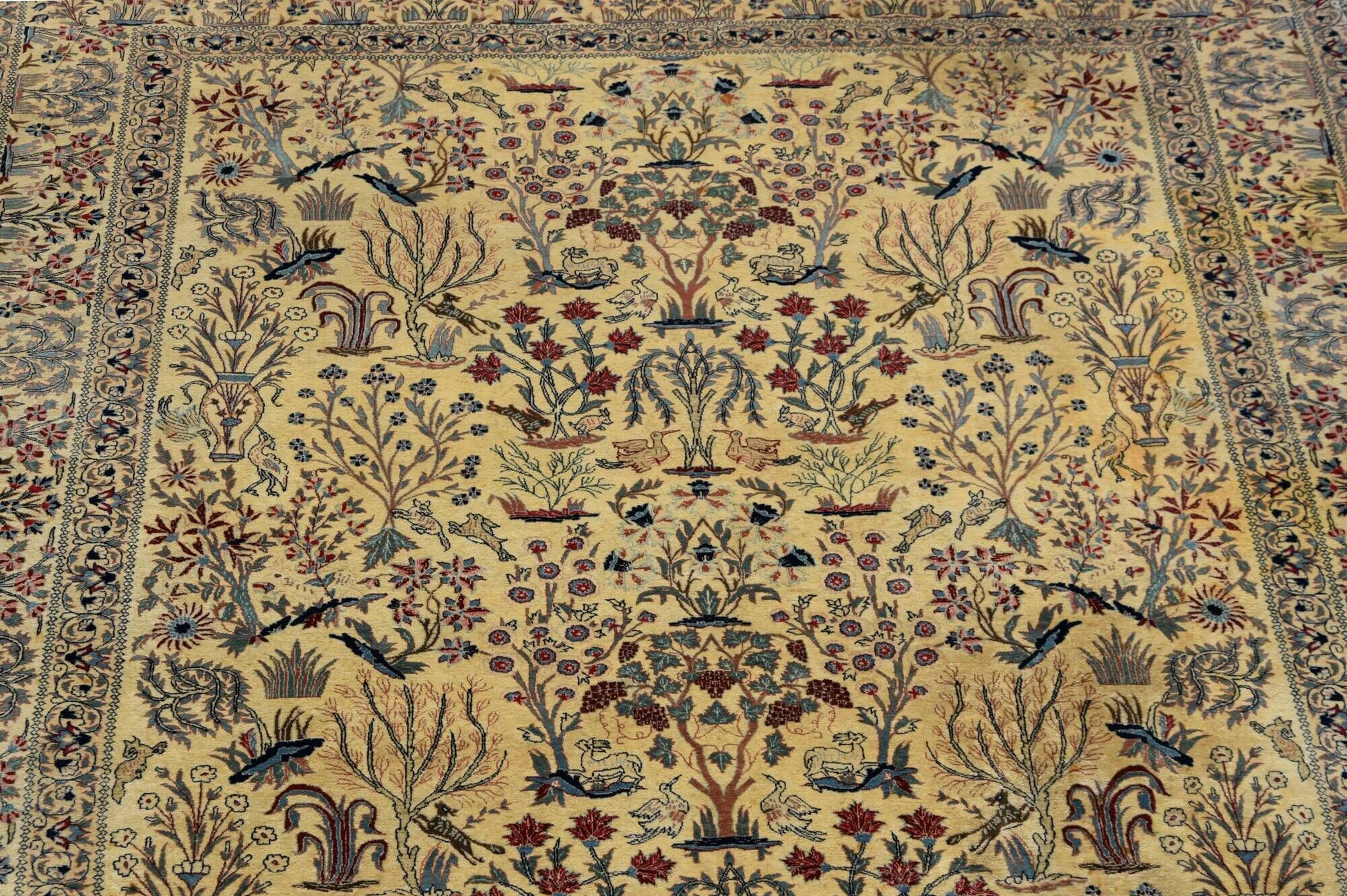 Persian Nain Iran Wool and Silk Rug Circa 1960" Handmade - 1.60 x 2.30 Meters