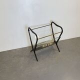 Mahogany side table & magazine holder from 1950'