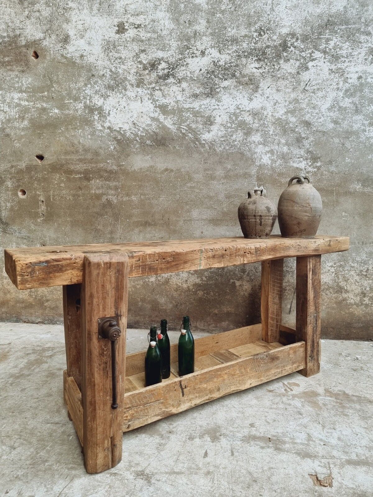 Antique workbench bathroom furniture or side table