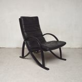 Black leather armchair and canning