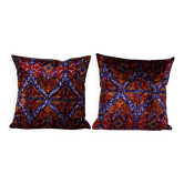 Set of 2 vintage velvet cushion covers 51x51 cm