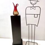 Red, Orange and Yellow Sommerso Murano Glass Vase, Italy