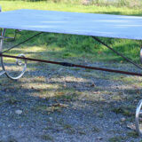 Table Top Carrara marble base wrought iron