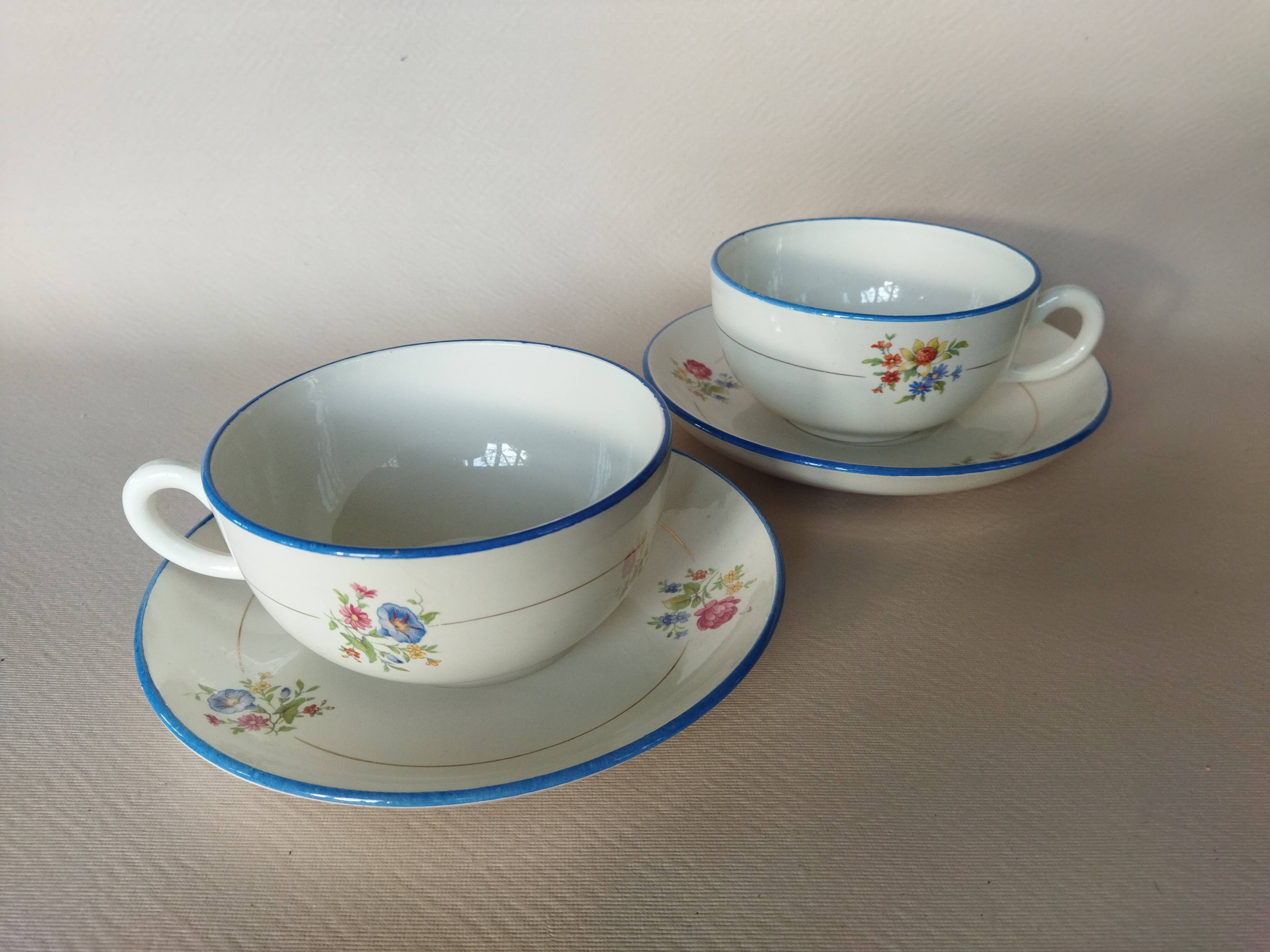 Two Salins earthenware lunch cups