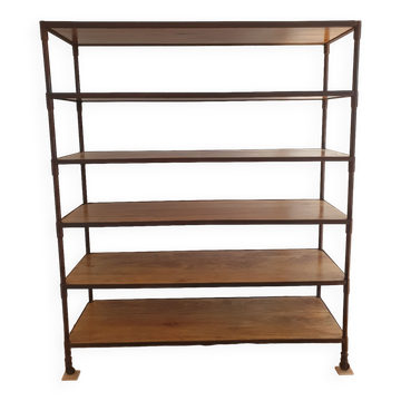 Shelf / bookcase in metal and solid wood