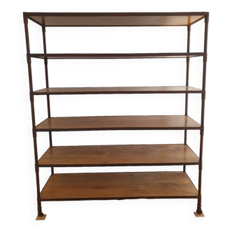 Shelf / bookcase in metal and solid wood