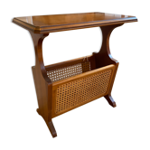 Porte-revue bois et cannage