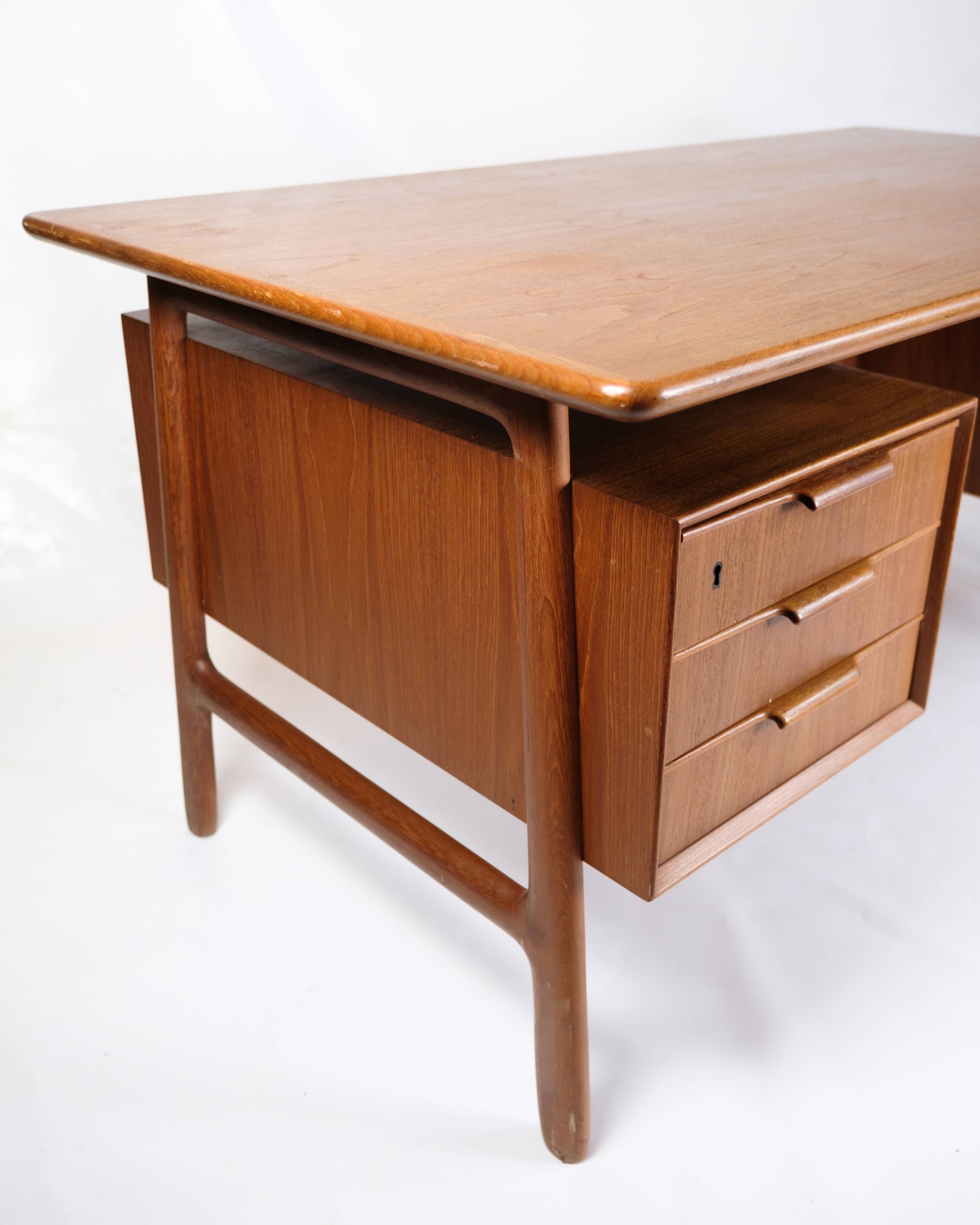 Desk Model 75 Made In Teak By Omann Junior Møbelfabrik From 1960s