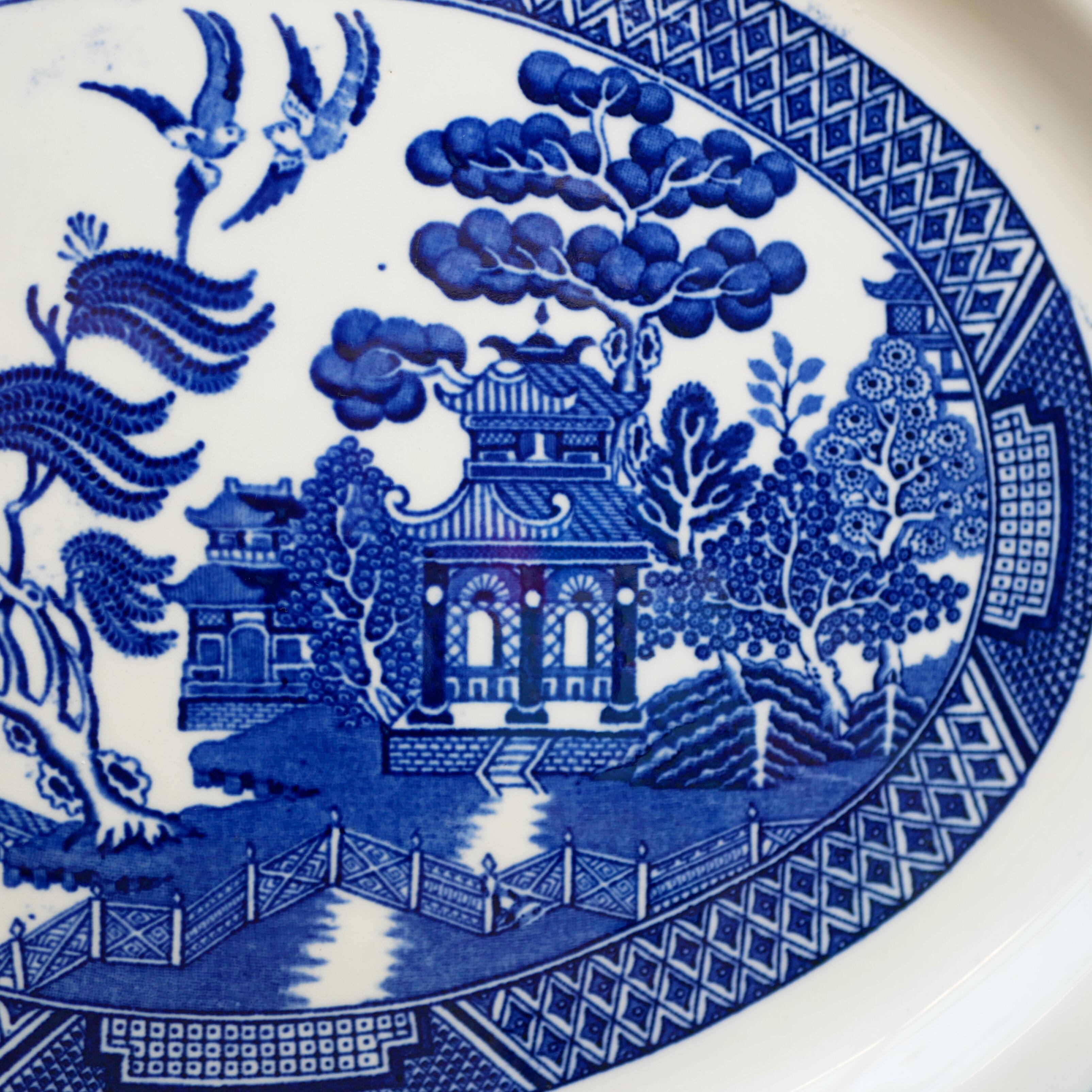 Antique Blue Willow patterned plate: Fenton James Kent, China, circa 1910