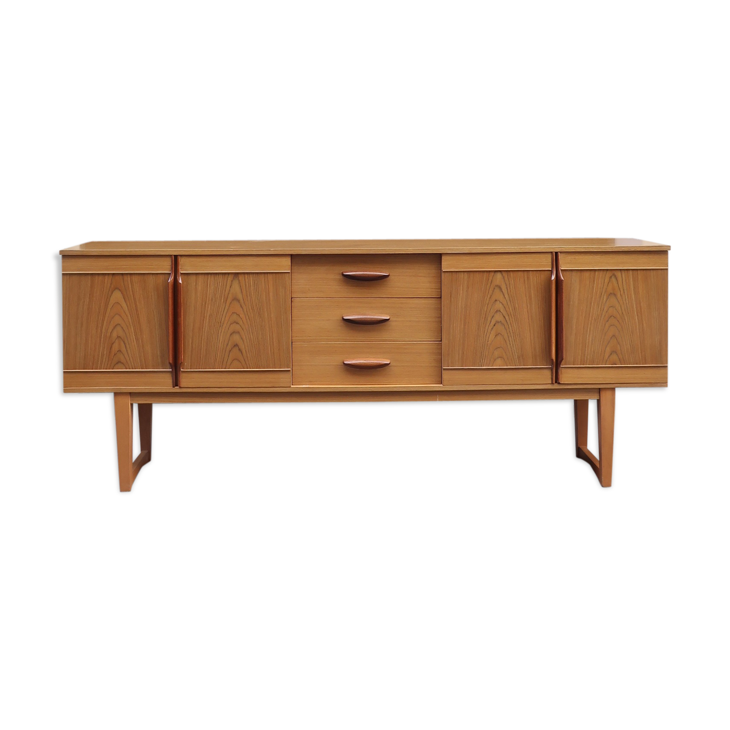 Wooden sideboard of the 70s u-shaped footing