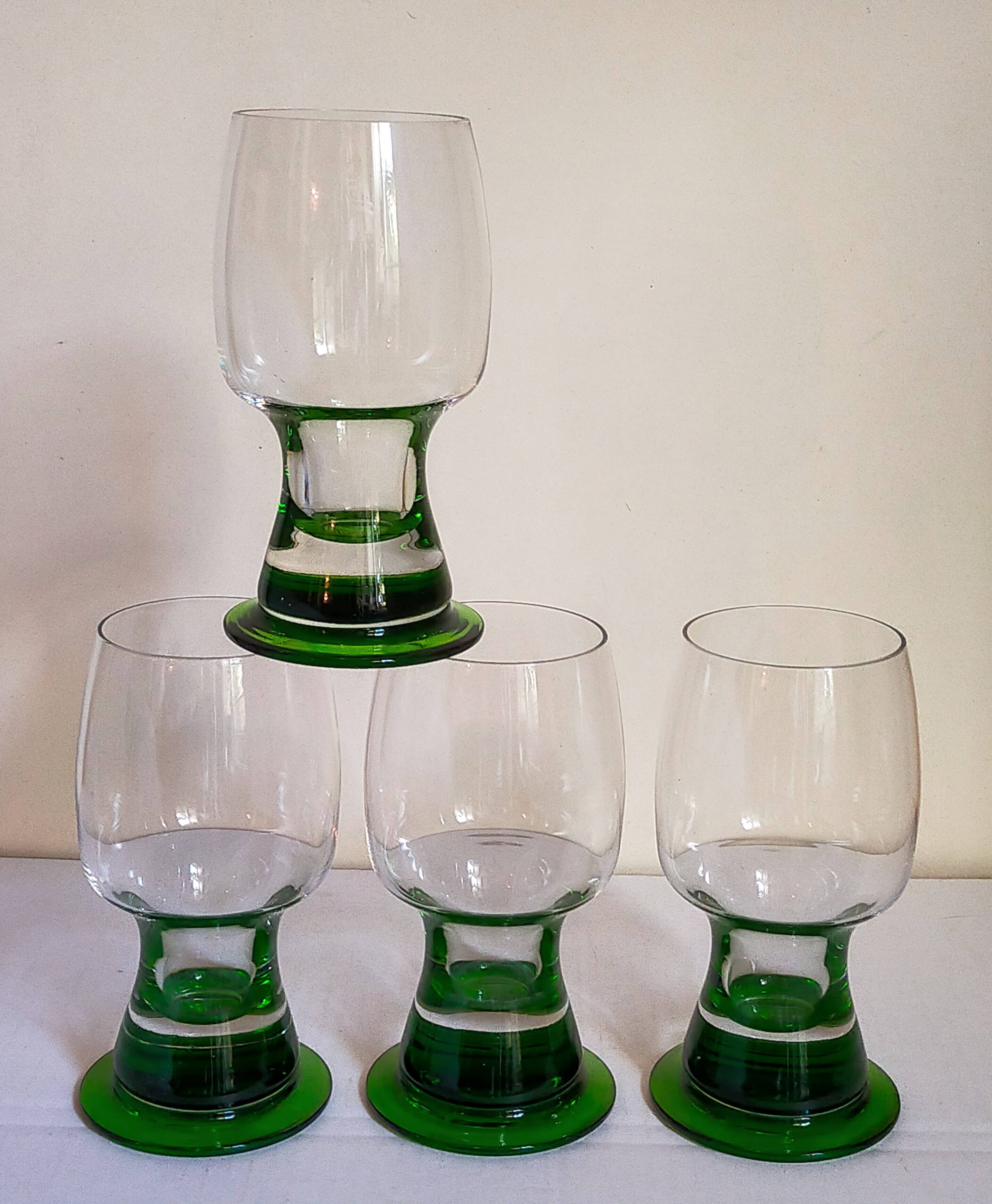 Four vintage XXL crystal glasses