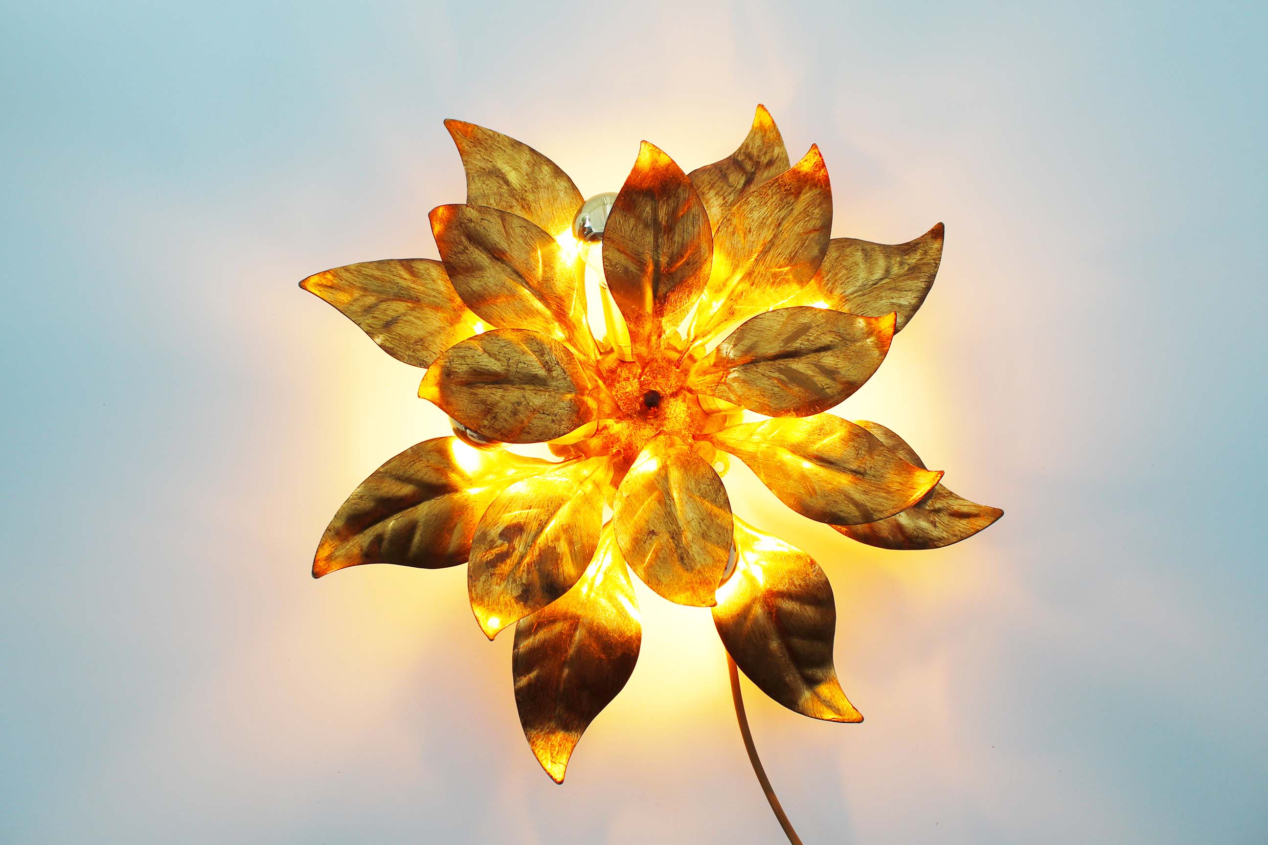 Gilt Florentine Flush Mount Light by Hans Kögl