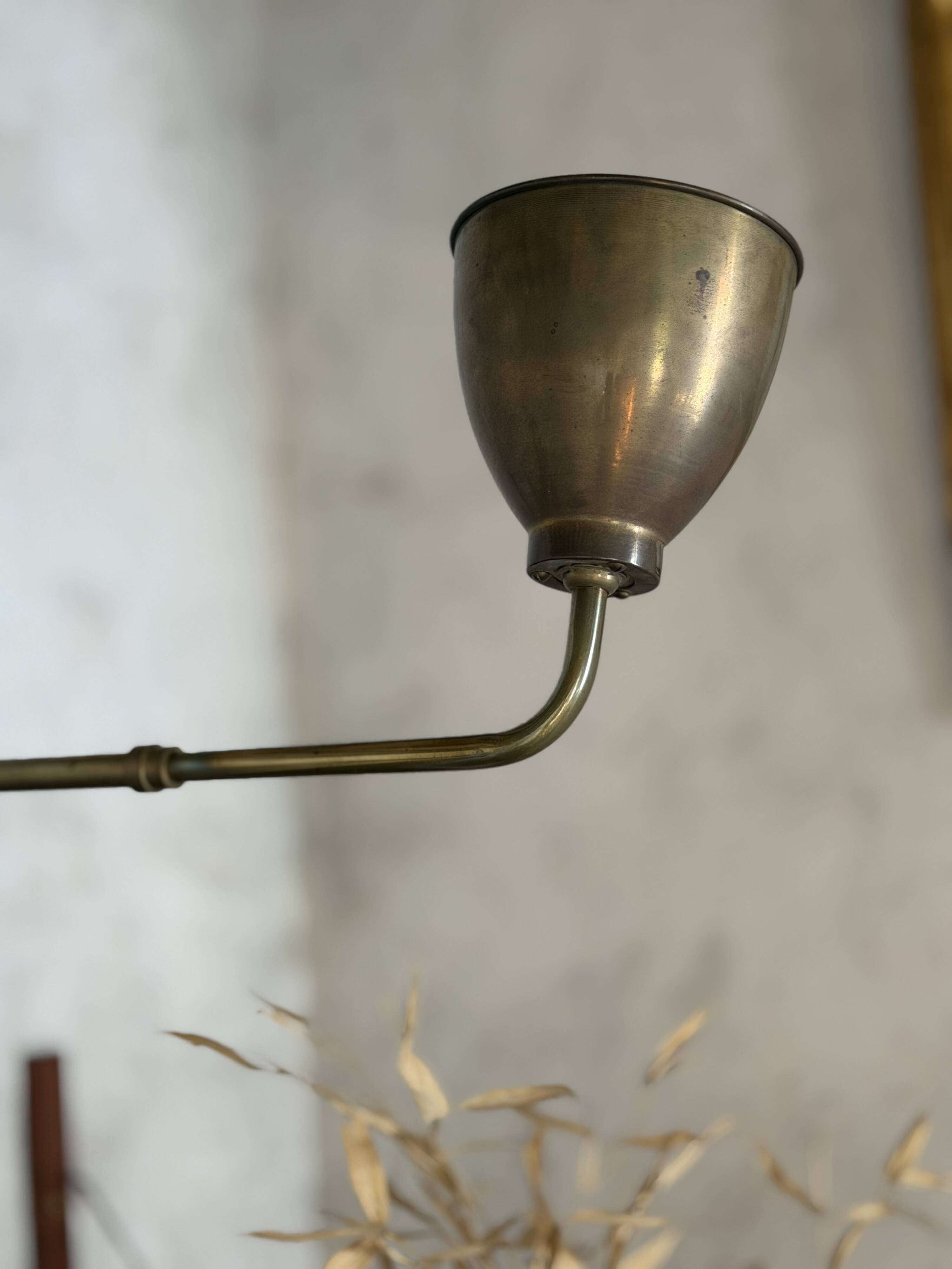 Vintage brass articulated wall lamp Scandinavian style