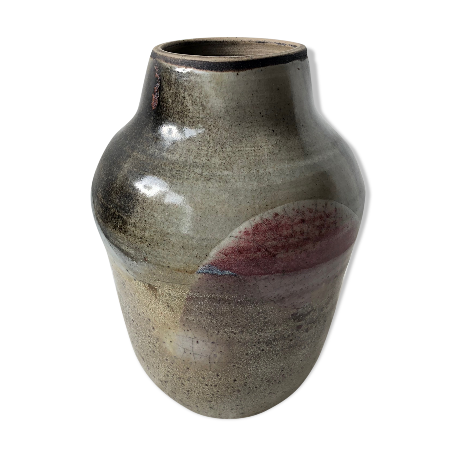 Vase en grès marbré vintage