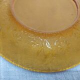 Dessert plates old amber flowers vintage lot of 6