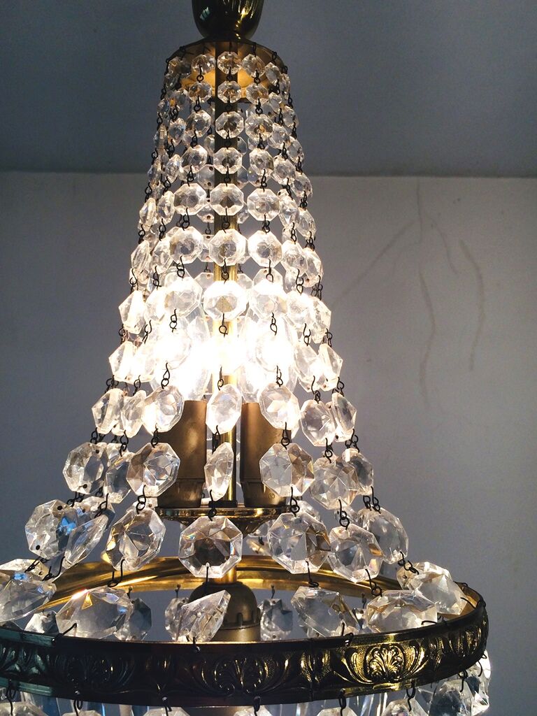 Grapevine balloon chandelier " hollywood regency " 50
