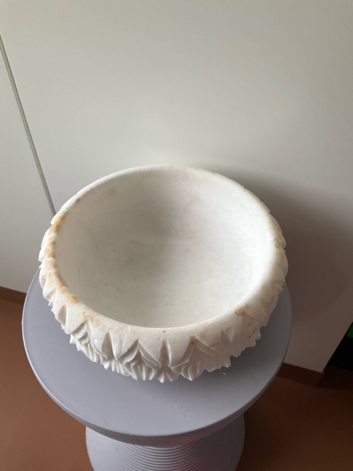 Antique stone fruit bowl