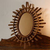 Rattan sun mirror