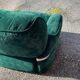 Green velvet armchair "spage age" by Beka, 1970