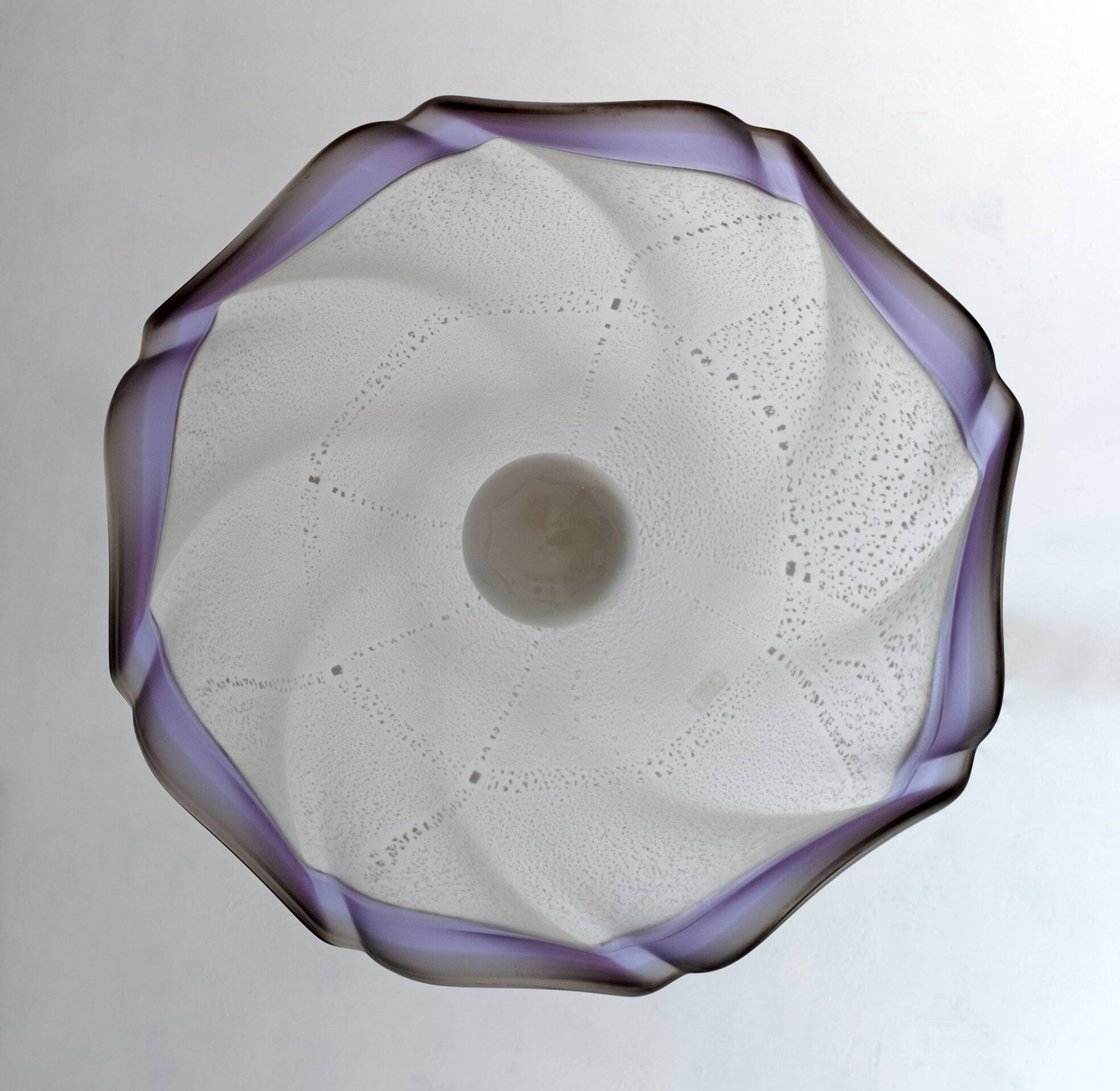 Mid-Century Modern Italian Murano Silver Leaf Glass Pendant Lamp, 1970s