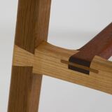 Contemporary handcrafted stool in solid oak and ash wood