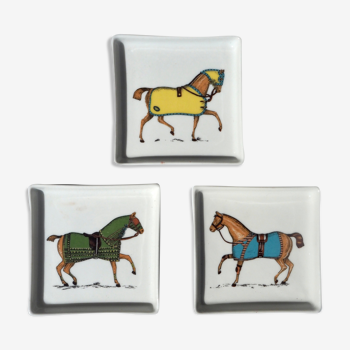 Set of 3 porcelain coasters from Auteuil