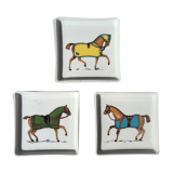 Set of 3 porcelain coasters from Auteuil