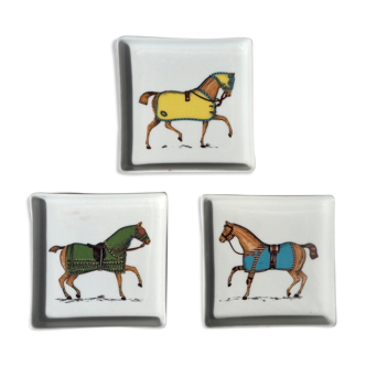 Set of 3 porcelain coasters from Auteuil